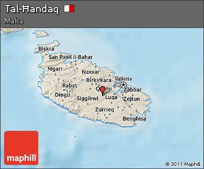 Shaded Relief 3D Map of Tal-Ħandaq