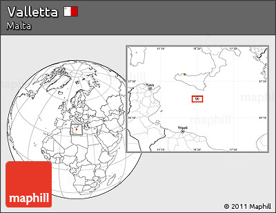 Blank Location Map of Valletta