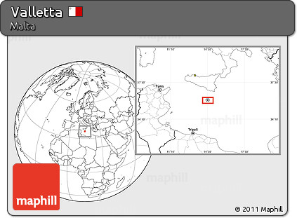 Blank Location Map of Valletta