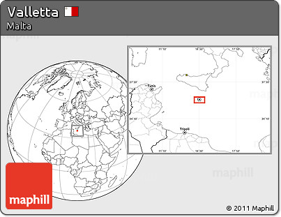 Blank Location Map of Valletta