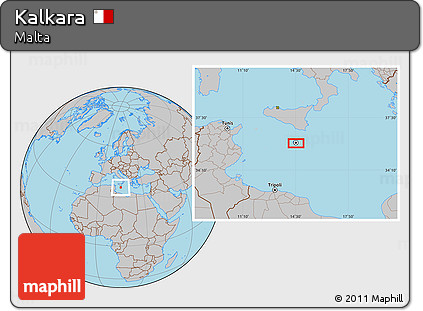 Gray Location Map of Kalkara