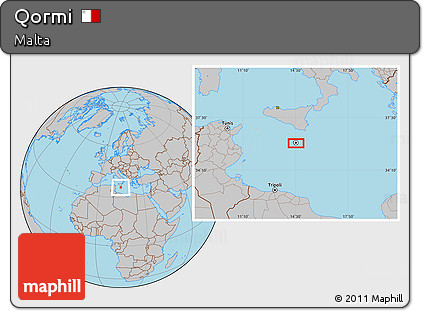 Gray Location Map of Qormi