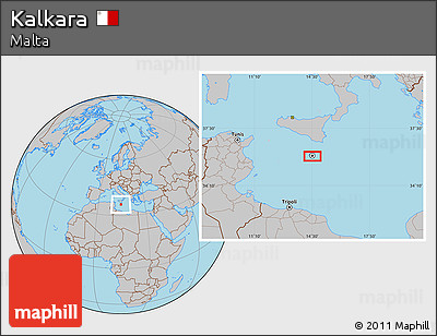 Gray Location Map of Kalkara