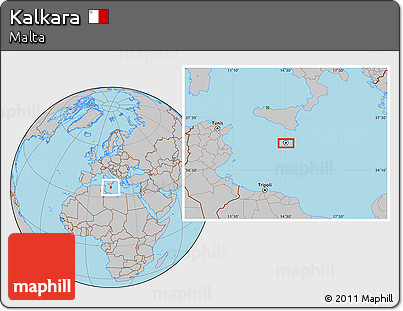 Gray Location Map of Kalkara