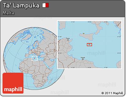 Gray Location Map of Ta' Lampuka