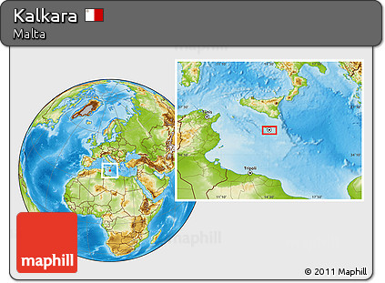 Physical Location Map of Kalkara