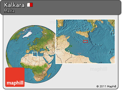 Satellite Location Map of Kalkara