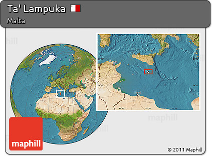 Satellite Location Map of Ta' Lampuka