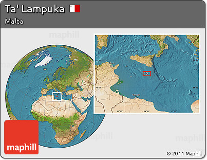 Satellite Location Map of Ta' Lampuka