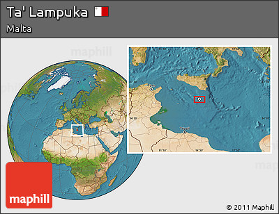 Satellite Location Map of Ta' Lampuka