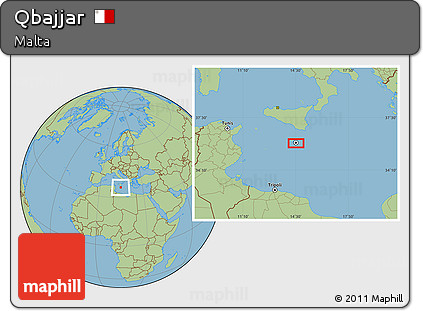 Savanna Style Location Map of Qbajjar