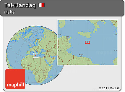 Savanna Style Location Map of Tal-Ħandaq