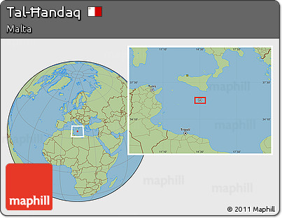 Savanna Style Location Map of Tal-Ħandaq