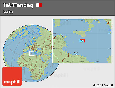 Savanna Style Location Map of Tal-Ħandaq