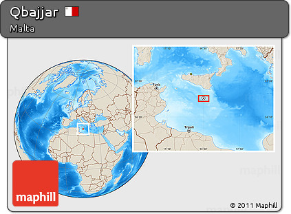 Shaded Relief Location Map of Qbajjar