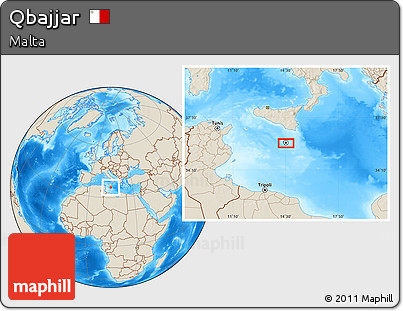 Shaded Relief Location Map of Qbajjar