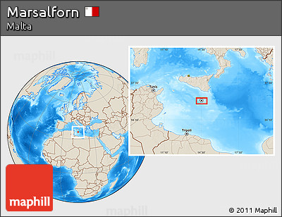 Shaded Relief Location Map of Marsalforn