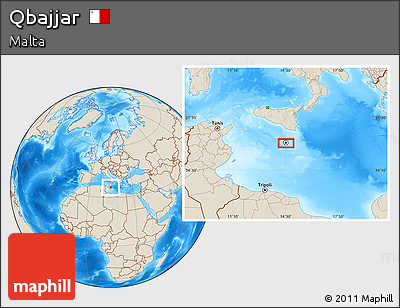 Shaded Relief Location Map of Qbajjar