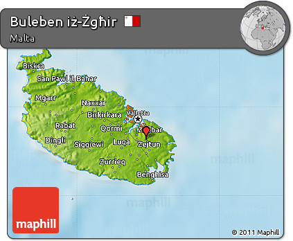 Physical Map of Buleben Iż-Żgħir