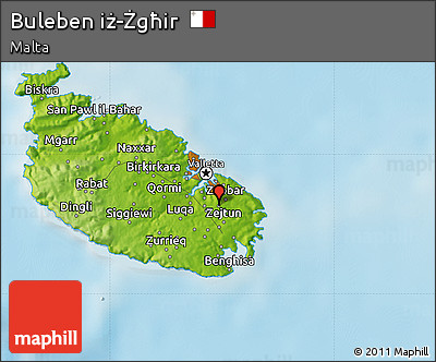 Physical Map of Buleben Iż-Żgħir