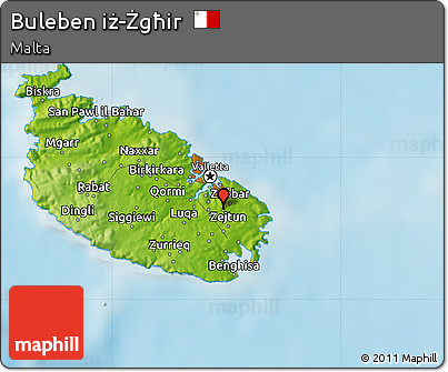 Physical Map of Buleben Iż-Żgħir