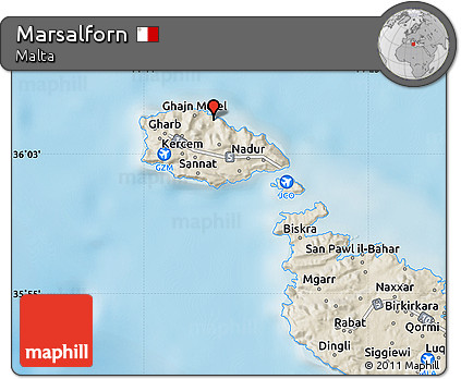 Shaded Relief Map of Marsalforn