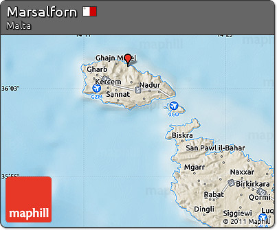Shaded Relief Map of Marsalforn