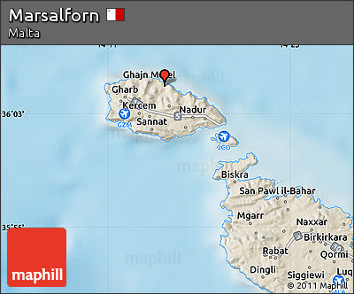 Shaded Relief Map of Marsalforn