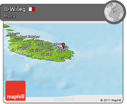 Physical Panoramic Map of Il-Wileġ