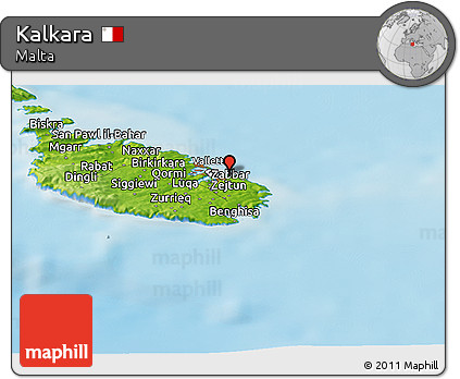Physical Panoramic Map of Kalkara