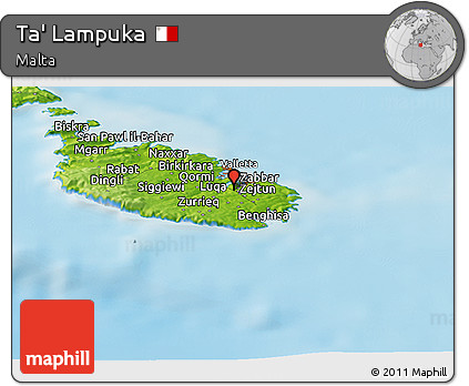 Physical Panoramic Map of Ta' Lampuka