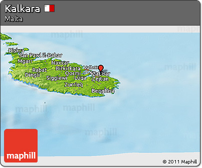 Physical Panoramic Map of Kalkara