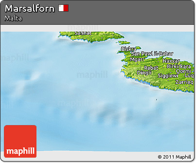 Physical Panoramic Map of Marsalforn