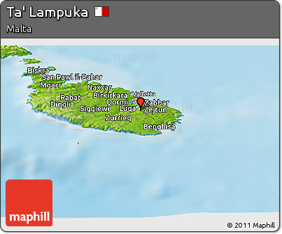 Physical Panoramic Map of Ta' Lampuka