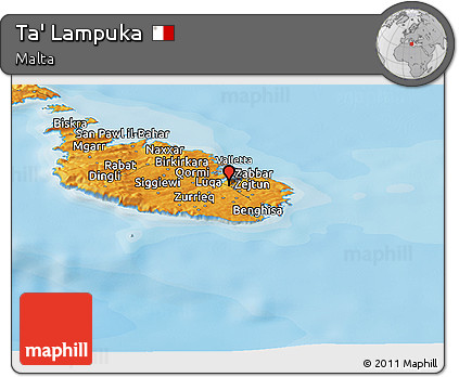 Political Panoramic Map of Ta' Lampuka