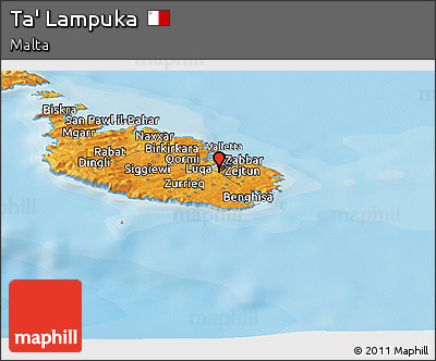 Political Panoramic Map of Ta' Lampuka