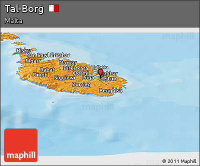 Political Panoramic Map of Tal-Borġ
