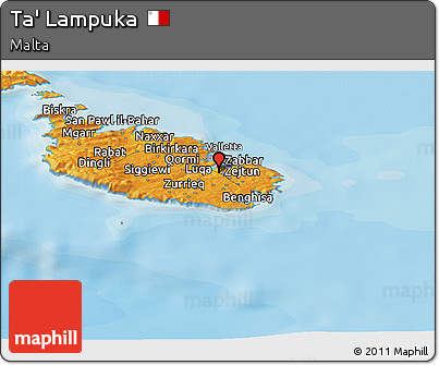 Political Panoramic Map of Ta' Lampuka