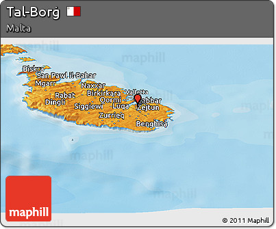 Political Panoramic Map of Tal-Borġ