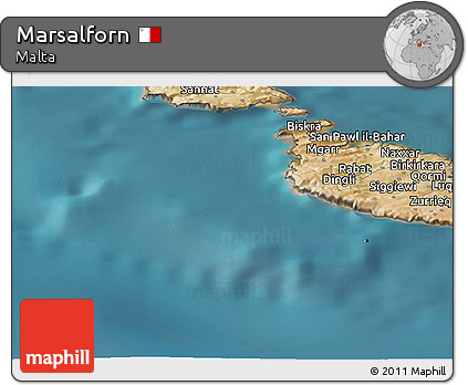 Satellite Panoramic Map of Marsalforn