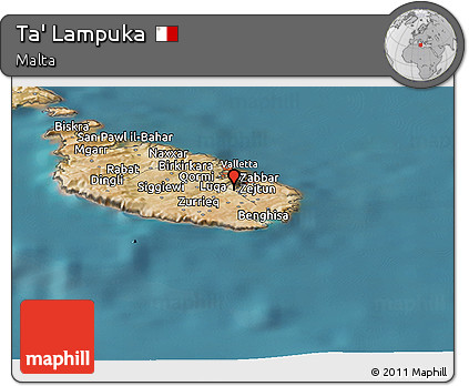 Satellite Panoramic Map of Ta' Lampuka