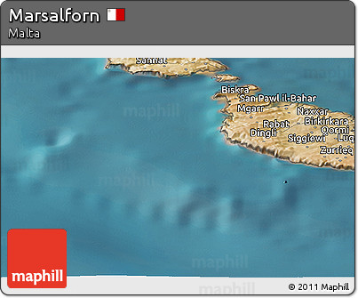 Satellite Panoramic Map of Marsalforn