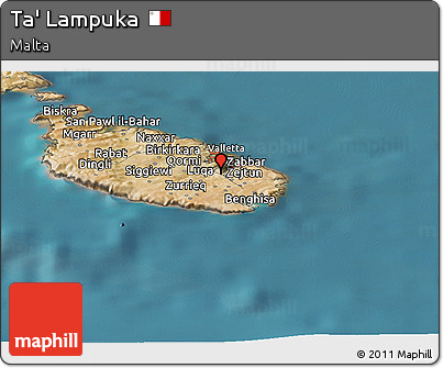 Satellite Panoramic Map of Ta' Lampuka