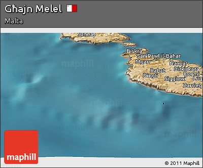 Satellite Panoramic Map of Għajn Melel