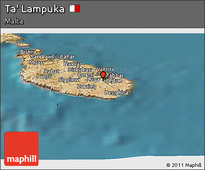 Satellite Panoramic Map of Ta' Lampuka