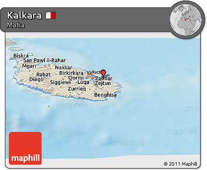 Shaded Relief Panoramic Map of Kalkara