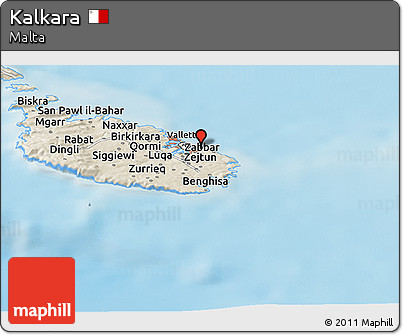 Shaded Relief Panoramic Map of Kalkara