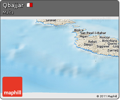 Shaded Relief Panoramic Map of Qbajjar