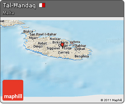 Shaded Relief Panoramic Map of Tal-Ħandaq