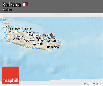 Shaded Relief Panoramic Map of Kalkara